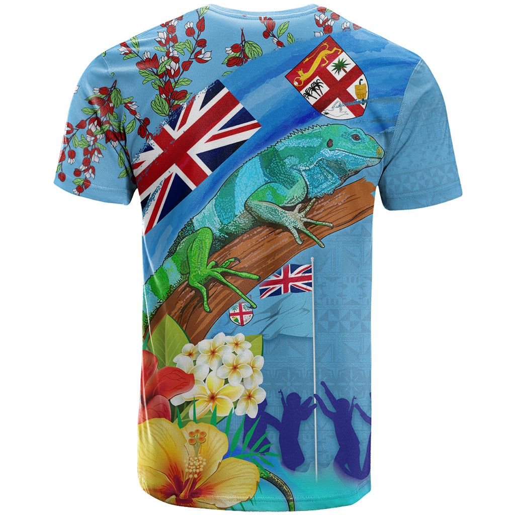 Fiji Day T Shirt Tagimoucia Flower and Melanesia Pattern LT03 - Polynesian Pride