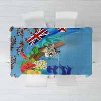 Fiji Day Tablecloth Tagimoucia Flower and Melanesia Pattern LT03 Blue - Polynesian Pride