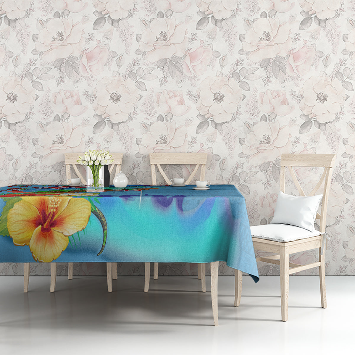 Fiji Day Tablecloth Tagimoucia Flower and Melanesia Pattern LT03 - Polynesian Pride