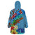 Fiji Day Wearable Blanket Hoodie Tagimoucia Flower and Melanesia Pattern