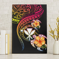 Polynesia Hawaii Turtle Day Canvas Wall Art Hibiscus and Kanaka Maoli LT03 Without Frame Black - Polynesian Pride