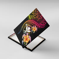 Polynesia Hawaii Turtle Day Canvas Wall Art Hibiscus and Kanaka Maoli LT03 With Frame Black - Polynesian Pride