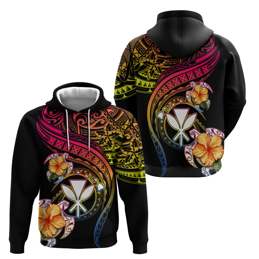 Polynesia Hawaii Turtle Day Hoodie Hibiscus and Kanaka Maoli LT03 - Polynesian Pride