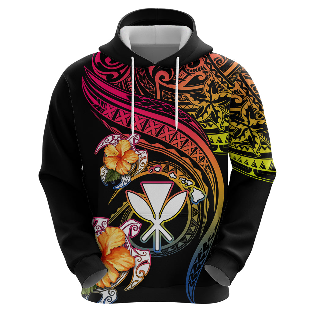 Polynesia Hawaii Turtle Day Hoodie Hibiscus and Kanaka Maoli LT03 - Polynesian Pride