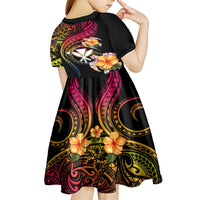 Polynesia Hawaii Turtle Day Kid Short Sleeve Dress Hibiscus and Kanaka Maoli LT03 - Polynesian Pride