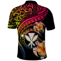 Polynesia Hawaii Turtle Day Polo Shirt Hibiscus and Kanaka Maoli LT03 - Polynesian Pride