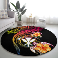 Polynesia Hawaii Turtle Day Round Carpet Hibiscus and Kanaka Maoli LT03 - Polynesian Pride