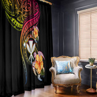 Polynesia Hawaii Turtle Day Window Curtain Hibiscus and Kanaka Maoli LT03 - Polynesian Pride