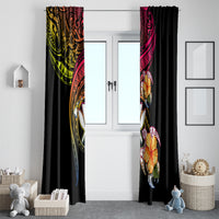 Polynesia Hawaii Turtle Day Window Curtain Hibiscus and Kanaka Maoli LT03 - Polynesian Pride