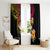 Polynesia Hawaii Turtle Day Window Curtain Hibiscus and Kanaka Maoli