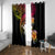 Polynesia Hawaii Turtle Day Window Curtain Hibiscus and Kanaka Maoli