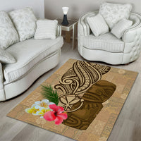 Hawaii Kanaloa Tiki Area Rug Polynesian Tattoo and Tapa Pattern LT03 - Polynesian Pride
