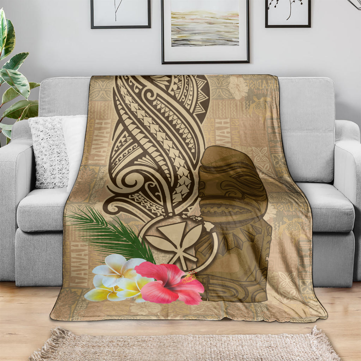 Hawaii Kanaloa Tiki Blanket Polynesian Tattoo and Tapa Pattern LT03 - Polynesian Pride