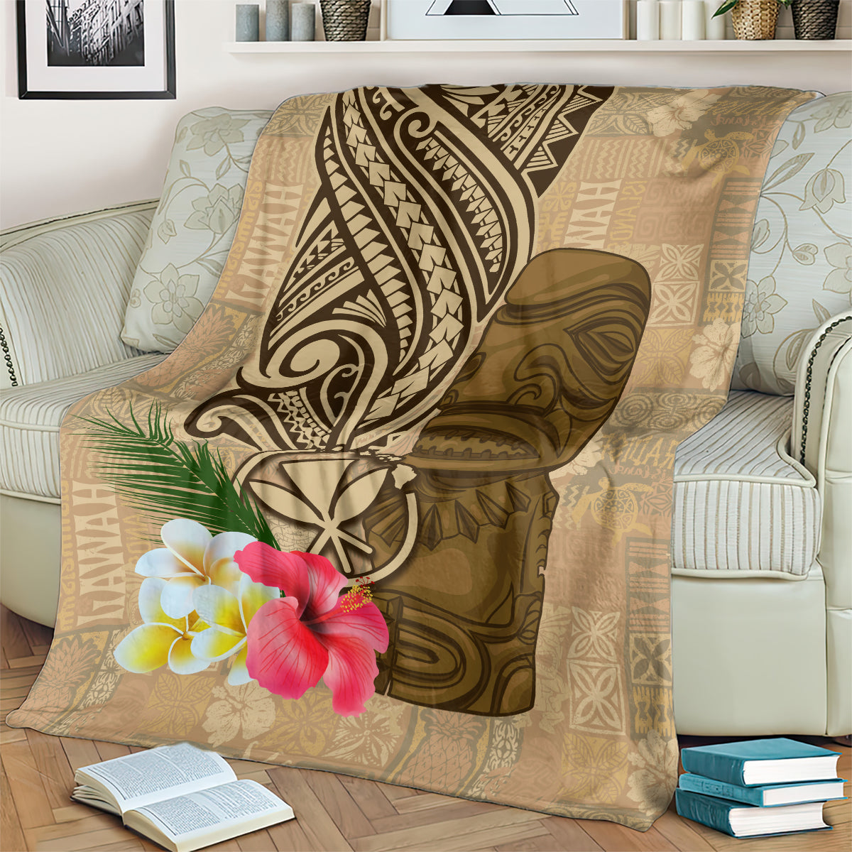 Hawaii Kanaloa Tiki Blanket Polynesian Tattoo and Tapa Pattern LT03 - Polynesian Pride