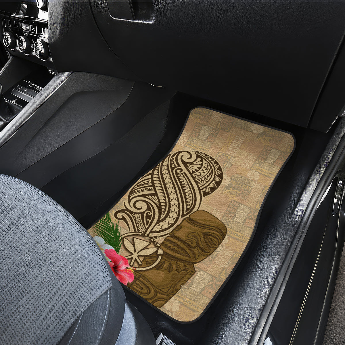 Hawaii Kanaloa Tiki Car Mats Polynesian Tattoo and Tapa Pattern LT03 - Polynesian Pride