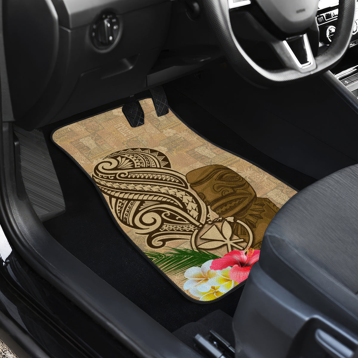 Hawaii Kanaloa Tiki Car Mats Polynesian Tattoo and Tapa Pattern LT03 - Polynesian Pride