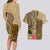 Hawaii Kanaloa Tiki Couples Matching Long Sleeve Bodycon Dress and Hawaiian Shirt Polynesian Tattoo and Tapa Pattern