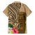 Hawaii Kanaloa Tiki Family Matching Short Sleeve Bodycon Dress and Hawaiian Shirt Polynesian Tattoo and Tapa Pattern