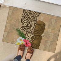 Hawaii Kanaloa Tiki Rubber Doormat Polynesian Tattoo and Tapa Pattern LT03 - Polynesian Pride