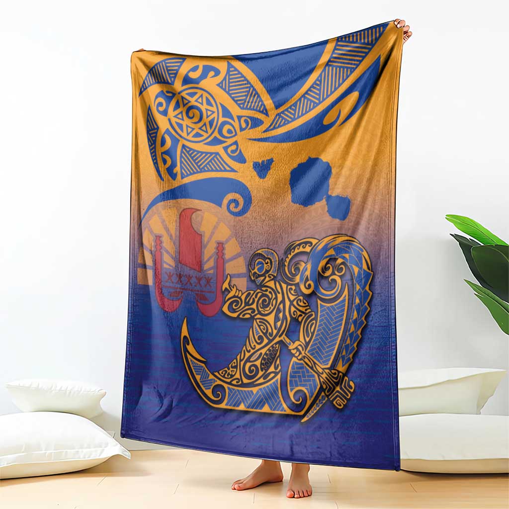 Hawaiki Nui Va'a Solo French Polynesia Blanket Sunset Color LT03 - Polynesian Pride