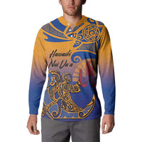 Hawaiki Nui Va'a Solo French Polynesia Button Sweatshirt Sunset Color LT03 - Polynesian Pride