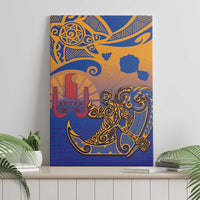 Hawaiki Nui Va'a Solo French Polynesia Canvas Wall Art Sunset Color LT03 - Polynesian Pride