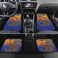 Hawaiki Nui Va'a Solo French Polynesia Car Mats Sunset Color LT03 Set 4pcs Yellow - Polynesian Pride