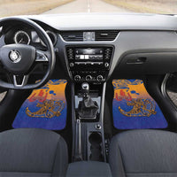 Hawaiki Nui Va'a Solo French Polynesia Car Mats Sunset Color LT03 Set 2pcs - Front Yellow - Polynesian Pride