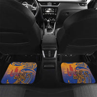 Hawaiki Nui Va'a Solo French Polynesia Car Mats Sunset Color LT03 Set 2pcs - Back Yellow - Polynesian Pride