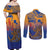 Hawaiki Nui Va'a Solo French Polynesia Couples Matching Off Shoulder Maxi Dress and Long Sleeve Button Shirt Sunset Color