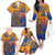 Hawaiki Nui Va'a Solo French Polynesia Family Matching Off The Shoulder Long Sleeve Dress and Hawaiian Shirt Sunset Color