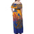 Hawaiki Nui Va'a Solo French Polynesia Family Matching Off Shoulder Maxi Dress and Hawaiian Shirt Sunset Color