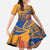 Hawaiki Nui Va'a Solo French Polynesia Family Matching Short Sleeve Bodycon Dress and Hawaiian Shirt Sunset Color