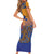 Hawaiki Nui Va'a Solo French Polynesia Family Matching Short Sleeve Bodycon Dress and Hawaiian Shirt Sunset Color