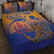 Hawaiki Nui Va'a Solo French Polynesia Quilt Bed Set Sunset Color