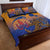 Hawaiki Nui Va'a Solo French Polynesia Quilt Bed Set Sunset Color