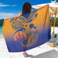 Hawaiki Nui Va'a Solo French Polynesia Sarong Sunset Color LT03 One Size 44 x 66 inches Yellow - Polynesian Pride