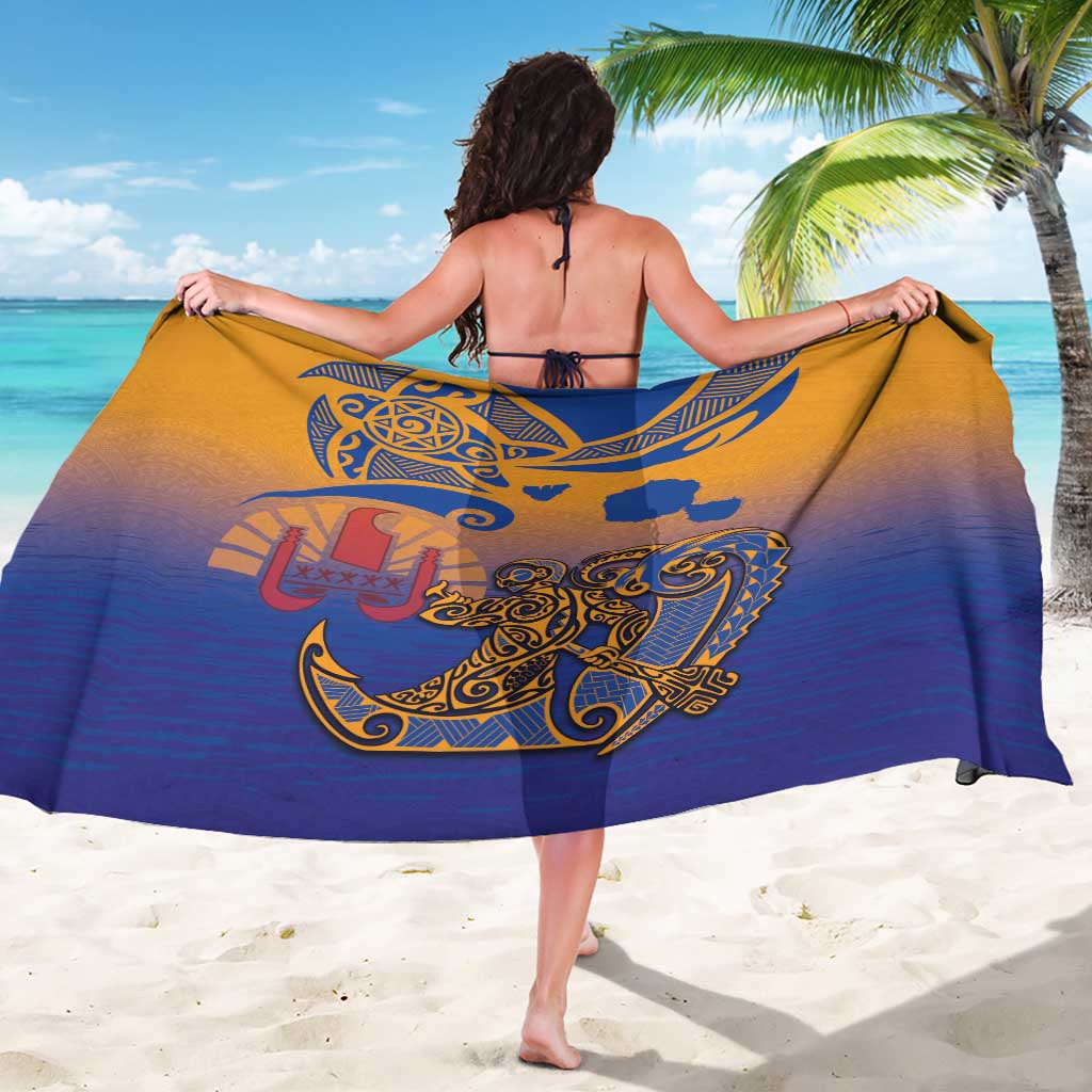 Hawaiki Nui Va'a Solo French Polynesia Sarong Sunset Color LT03 - Polynesian Pride