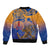 Hawaiki Nui Va'a Solo French Polynesia Sleeve Zip Bomber Jacket Sunset Color