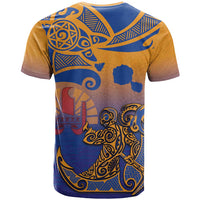 Hawaiki Nui Va'a Solo French Polynesia T Shirt Sunset Color LT03 - Polynesian Pride