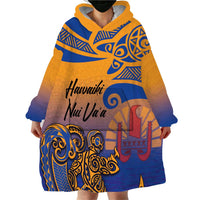 Hawaiki Nui Va'a Solo French Polynesia Wearable Blanket Hoodie Sunset Color LT03 - Polynesian Pride