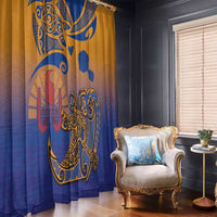 Hawaiki Nui Va'a Solo French Polynesia Window Curtain Sunset Color LT03 - Polynesian Pride