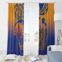 Hawaiki Nui Va'a Solo French Polynesia Window Curtain Sunset Color LT03 - Polynesian Pride