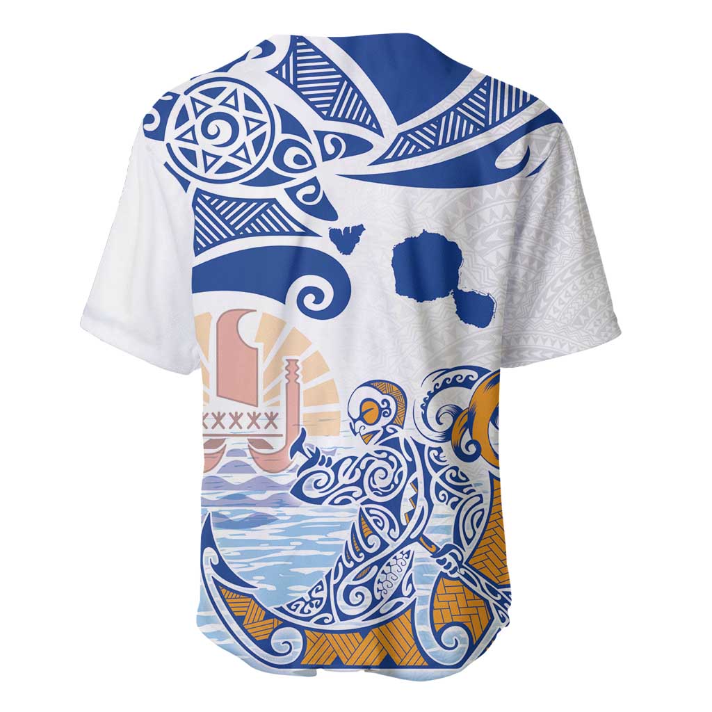 Hawaiki Nui Va'a Solo French Polynesia Baseball Jersey Blue Color LT03 - Polynesian Pride