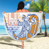 Hawaiki Nui Va'a Solo French Polynesia Beach Blanket Blue Color LT03 - Polynesian Pride