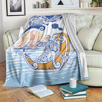 Hawaiki Nui Va'a Solo French Polynesia Blanket Blue Color LT03 Blue - Polynesian Pride