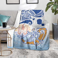 Hawaiki Nui Va'a Solo French Polynesia Blanket Blue Color LT03 - Polynesian Pride