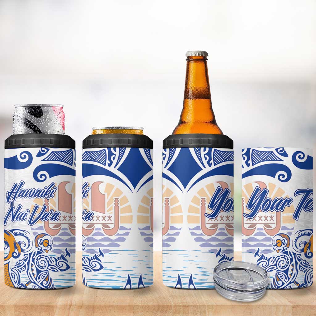 Hawaiki Nui Va'a Solo French Polynesia 4 in 1 Can Cooler Tumbler Blue Color LT03 - Polynesian Pride