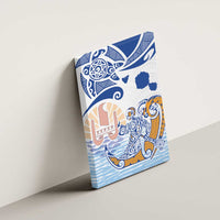 Hawaiki Nui Va'a Solo French Polynesia Canvas Wall Art Blue Color LT03 - Polynesian Pride