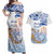 Hawaiki Nui Va'a Solo French Polynesia Couples Matching Off Shoulder Maxi Dress and Hawaiian Shirt Blue Color